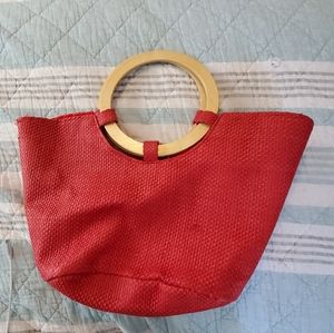 Red Straw Bag